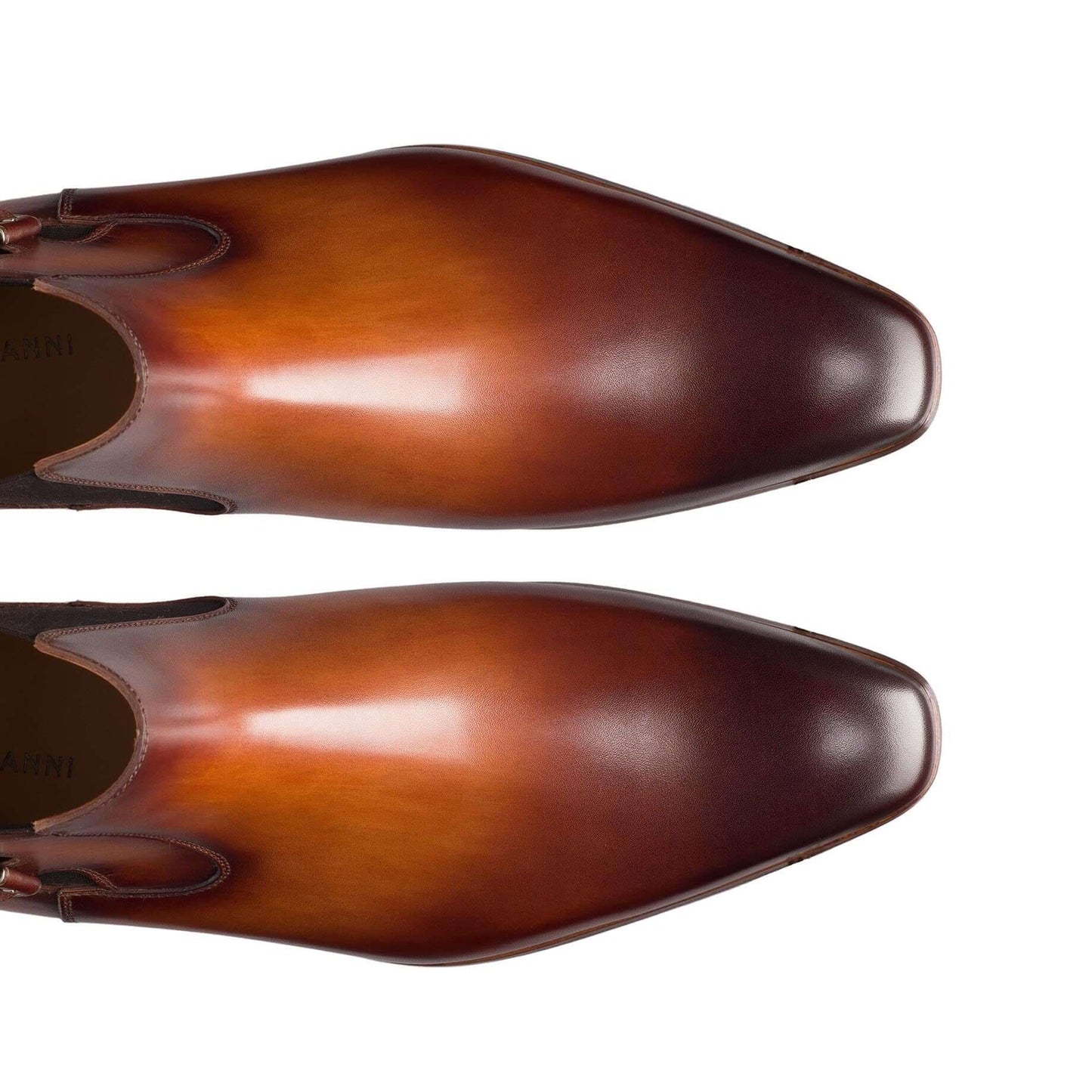 Stivaletti chelsea marroni doppia fibbia 420M4G01N100 - Eleganza classica in pelle pregiata.