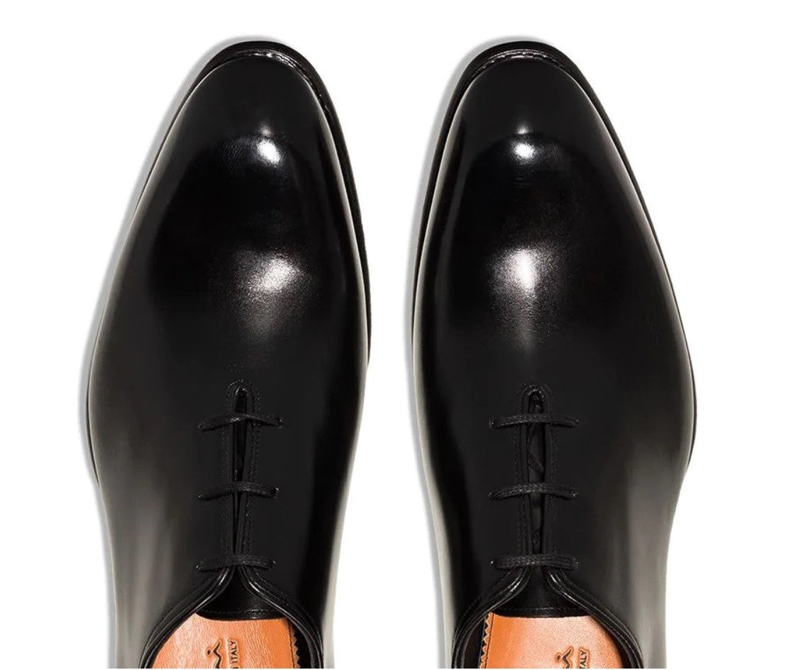 Stringate Oxford in Pelle Anticata Artigianali 1150S1N00T100 - Scarpe di lusso in pelle lucida