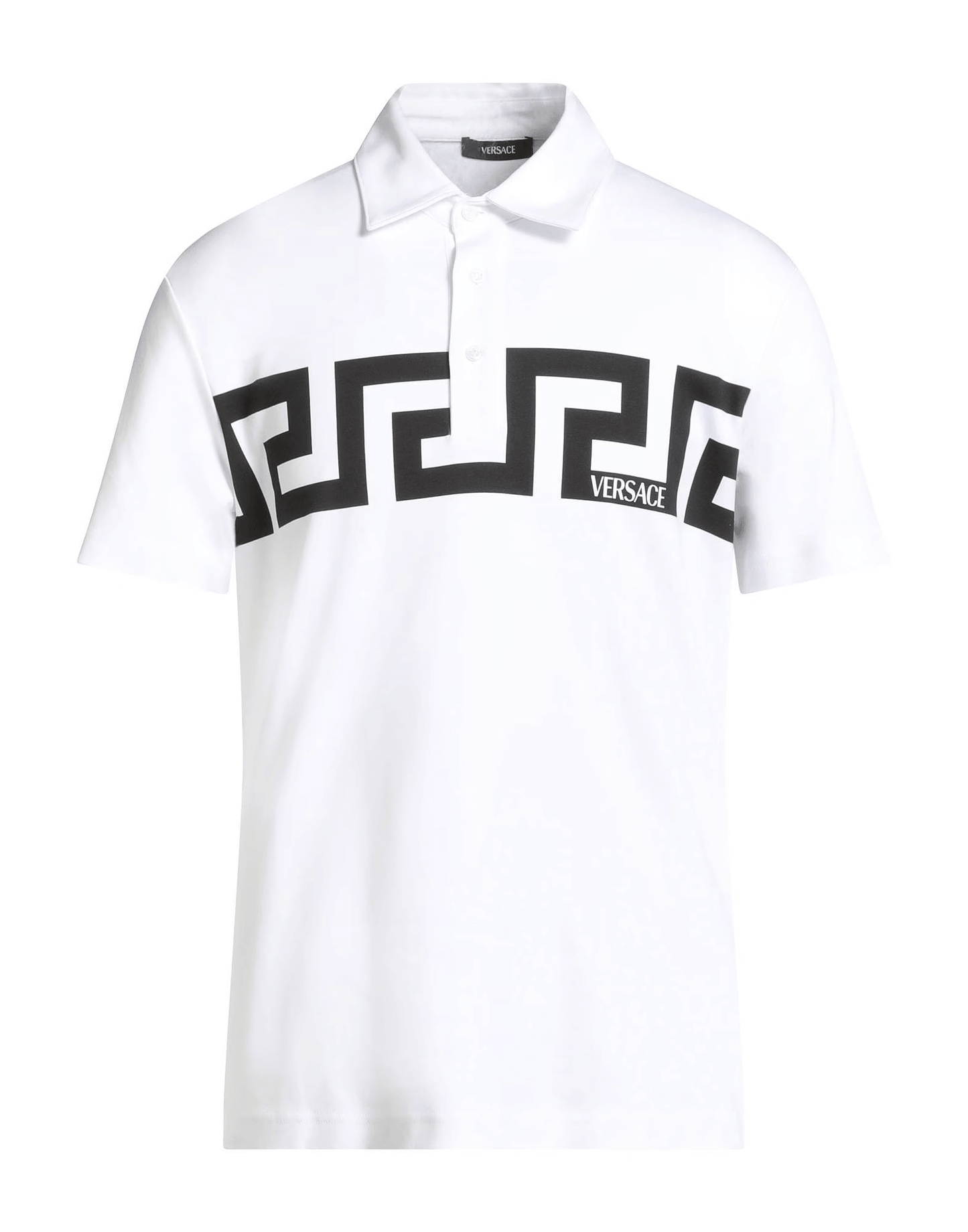 Versace T-shirt Jersey Nero 120Y10X03X100 con stampa logo su un design elegante in jersey nero.