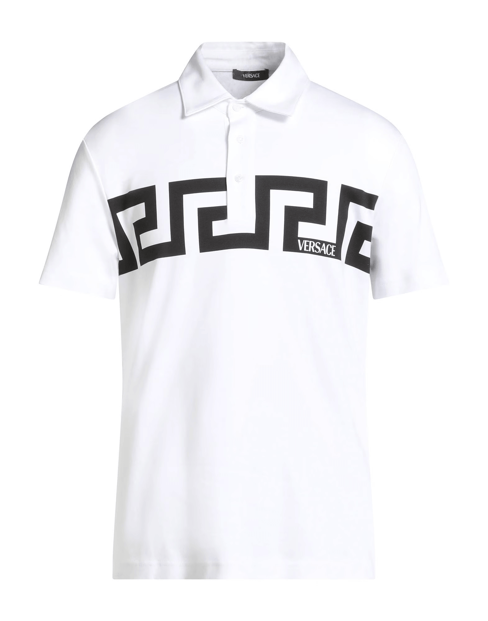 Versace T-shirt Jersey Nero 120Y10X03X100 con stampa logo su un design elegante in jersey nero.