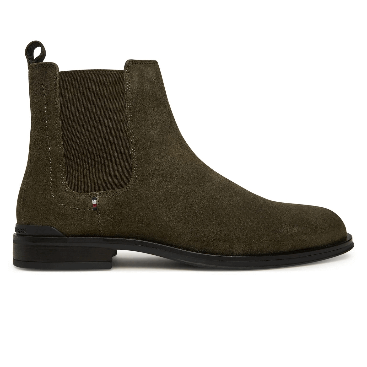 stivaletti chelsea marroni Tommy Hilfiger 137M4D00V100 in suede verde scuro con suola nera eleganti e versatili