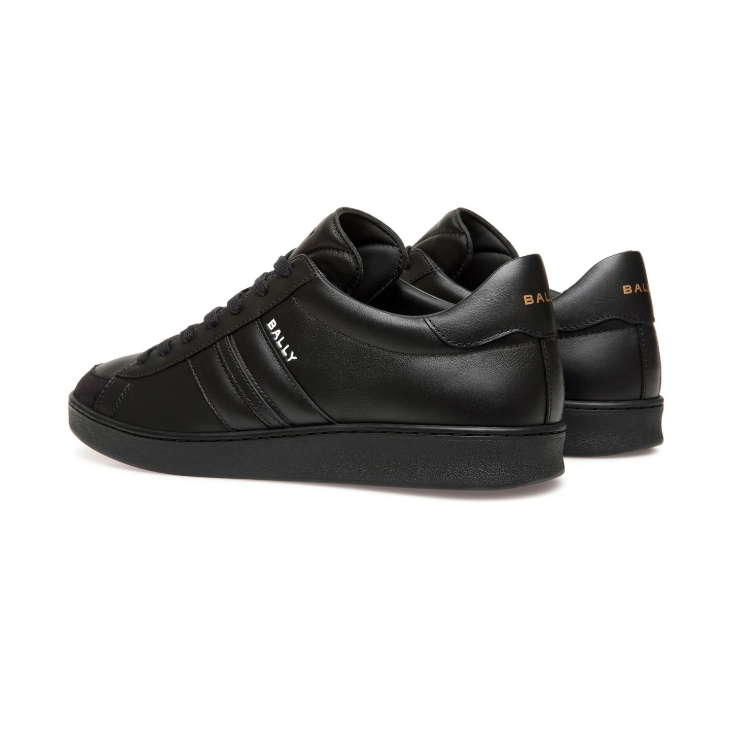 Bally sneakers basse pelle vitello eleganti in pelle nera, design minimalista e raffinato, Made in Italy.