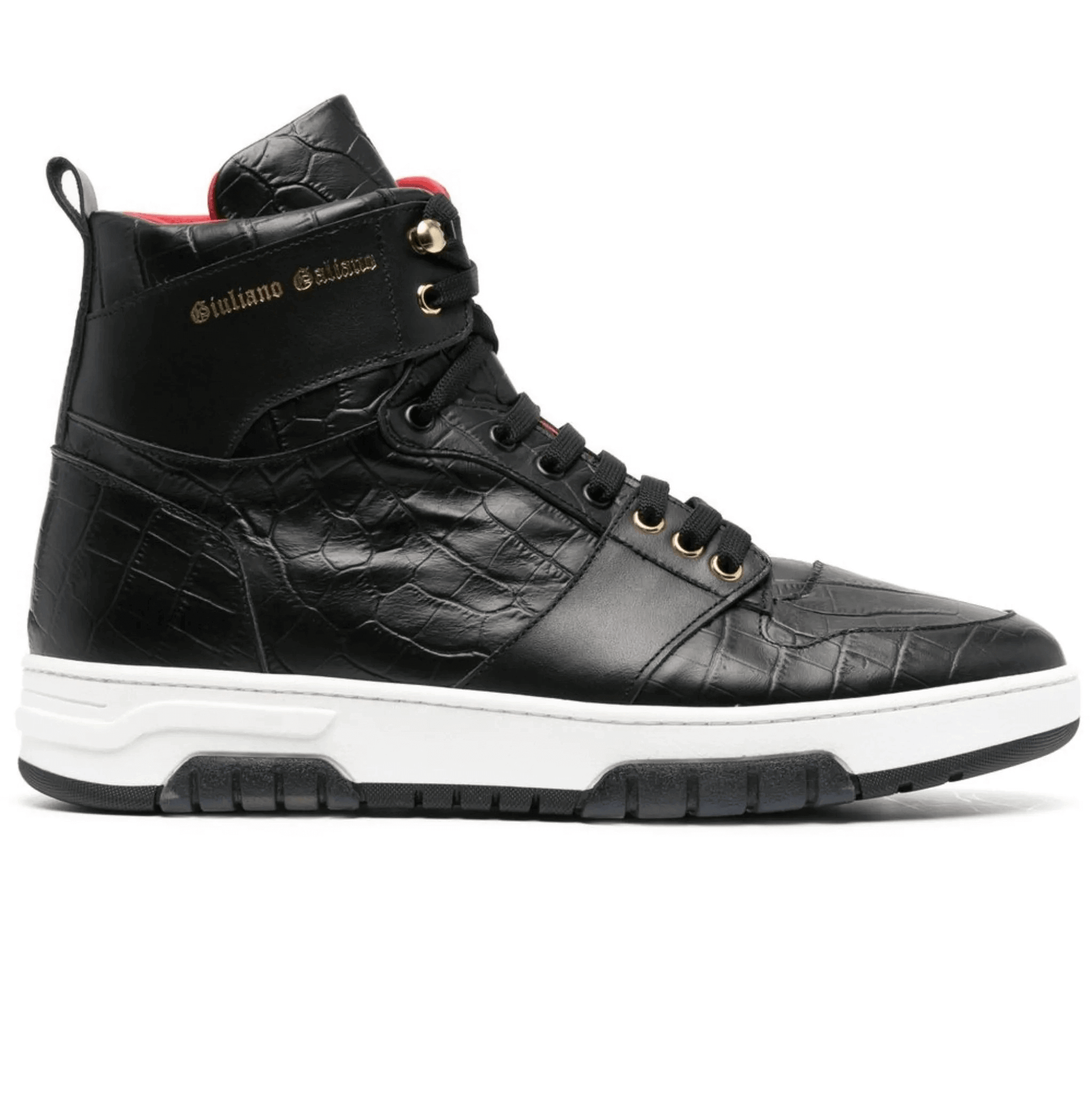Nero high-top sneakers 275F5R01F100 in black leather with round toe and logo tongue.