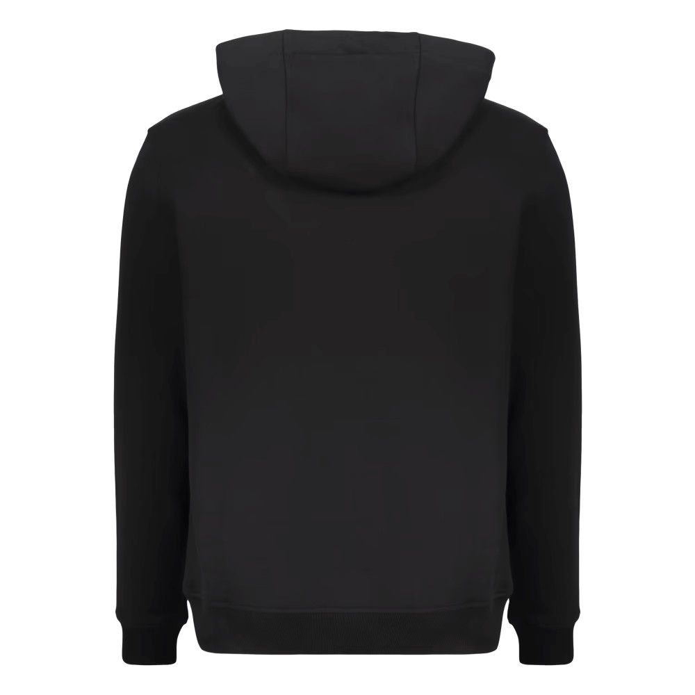 Felpa in cotone Versace 400LST1FELPE100 con logo dorato su sfondo nero.