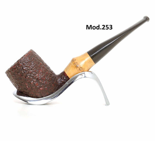 Pipa artigianale in bambù con bocchino ebanite Mod. 253, eleganza e tradizione in un design distintivo.