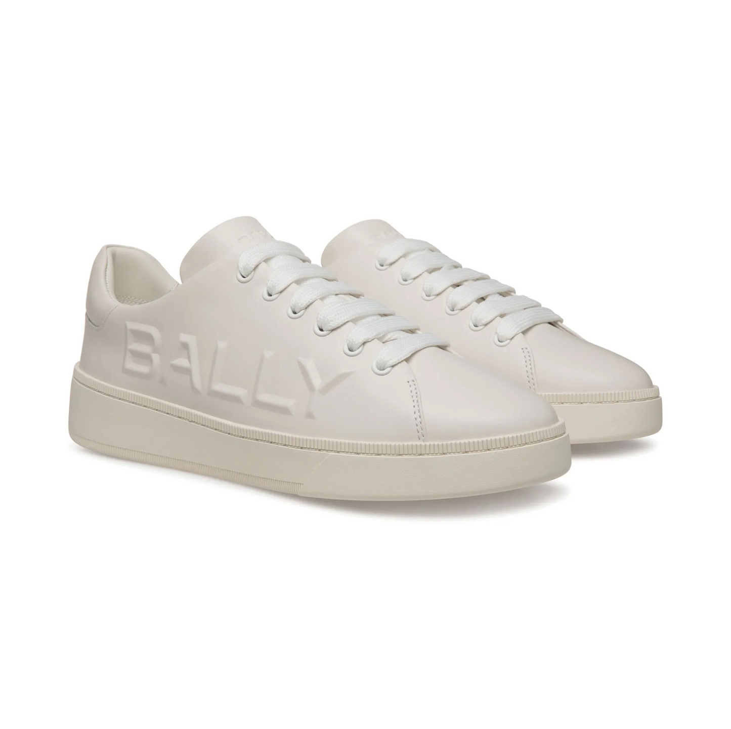 BALLY Sneakers Bianche in Pelle di Vitello, design raffinato e senza tempo, realizzate in pelle di vitello premium.