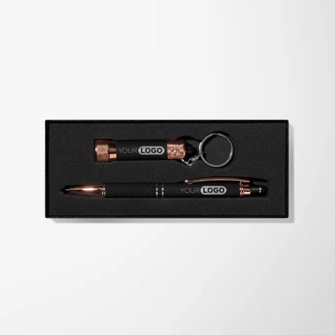 penna regalo penna personalizzata set con penna metallica e portachiavi in confezione regalo
