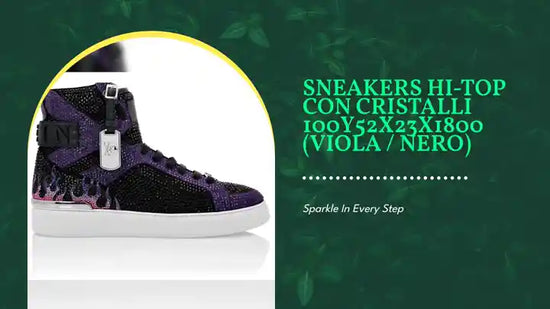 Sneakers hi-top con cristalli 100Y52X23X1800 (Viola / Nero) by@Outfy