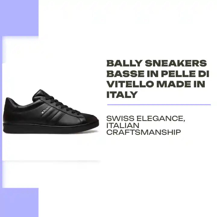 BALLY Sneakers Basse in Pelle di Vitello Made in Italy by@Outfy
