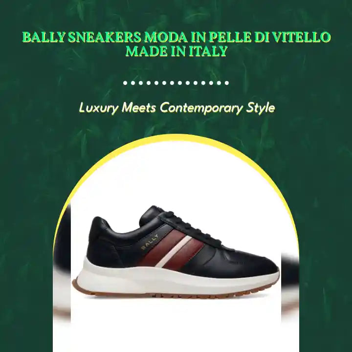 BALLY Sneakers Moda in Pelle di Vitello Made in Italy by@Outfy