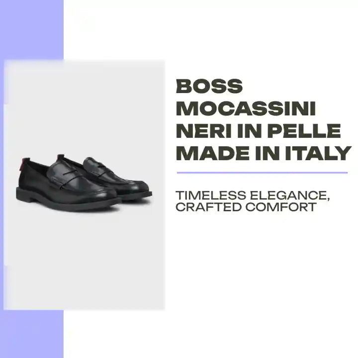 BOSS Mocassini Neri in Pelle Made in Italy by@Outfy